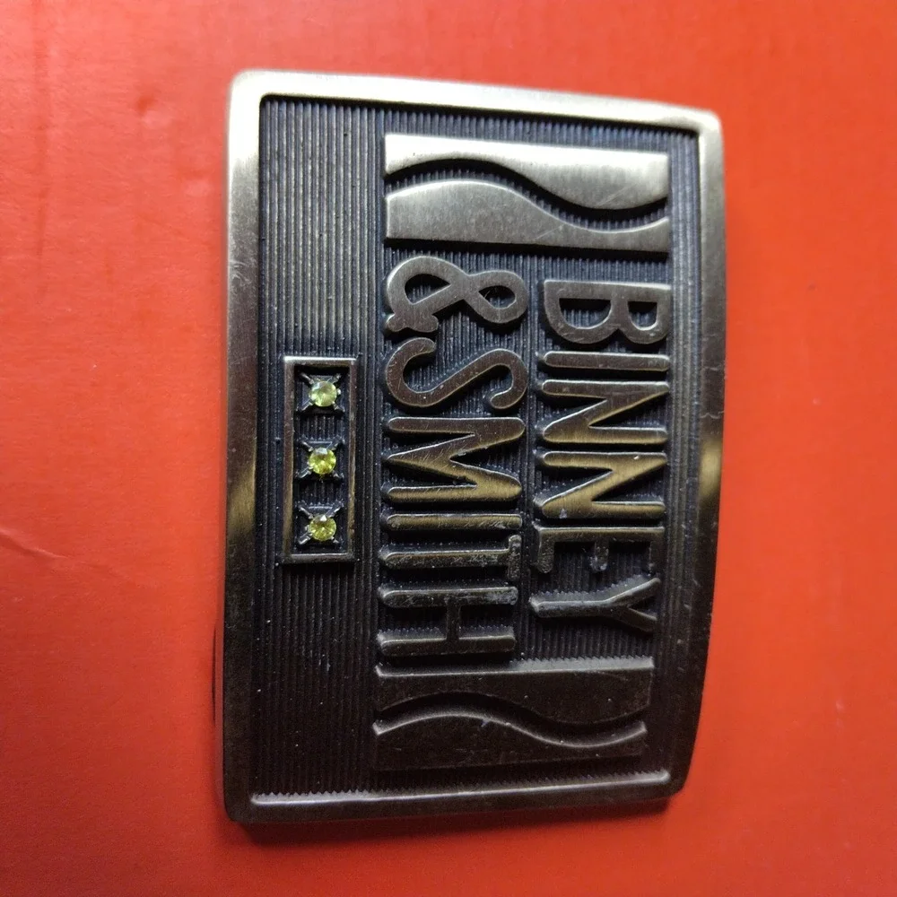 Vintage 1981 Binney & Smith Solid Brass Belt Buckle OC Tanner Crayola Parent Co